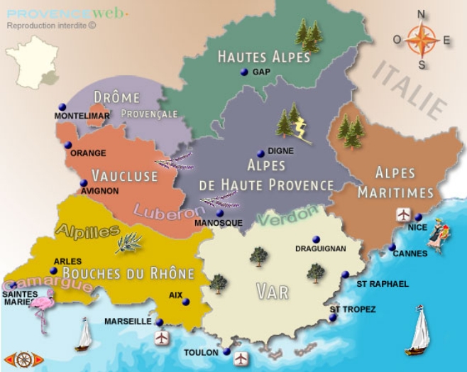 carte Région PACA